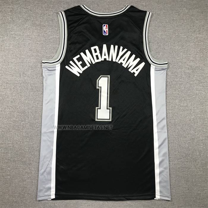Camiseta San Antonio Spurs Victor Wembanyama NO 1 Icon 2022-23 Negro